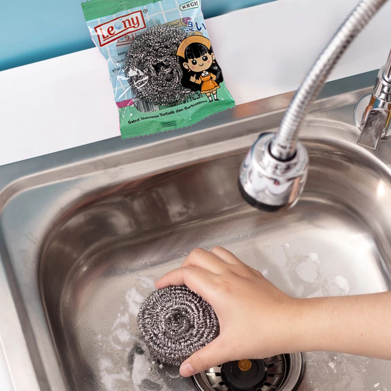Sabut Stainless Leony Kecil Anti Karat kawat gosok panci Tahan Lama