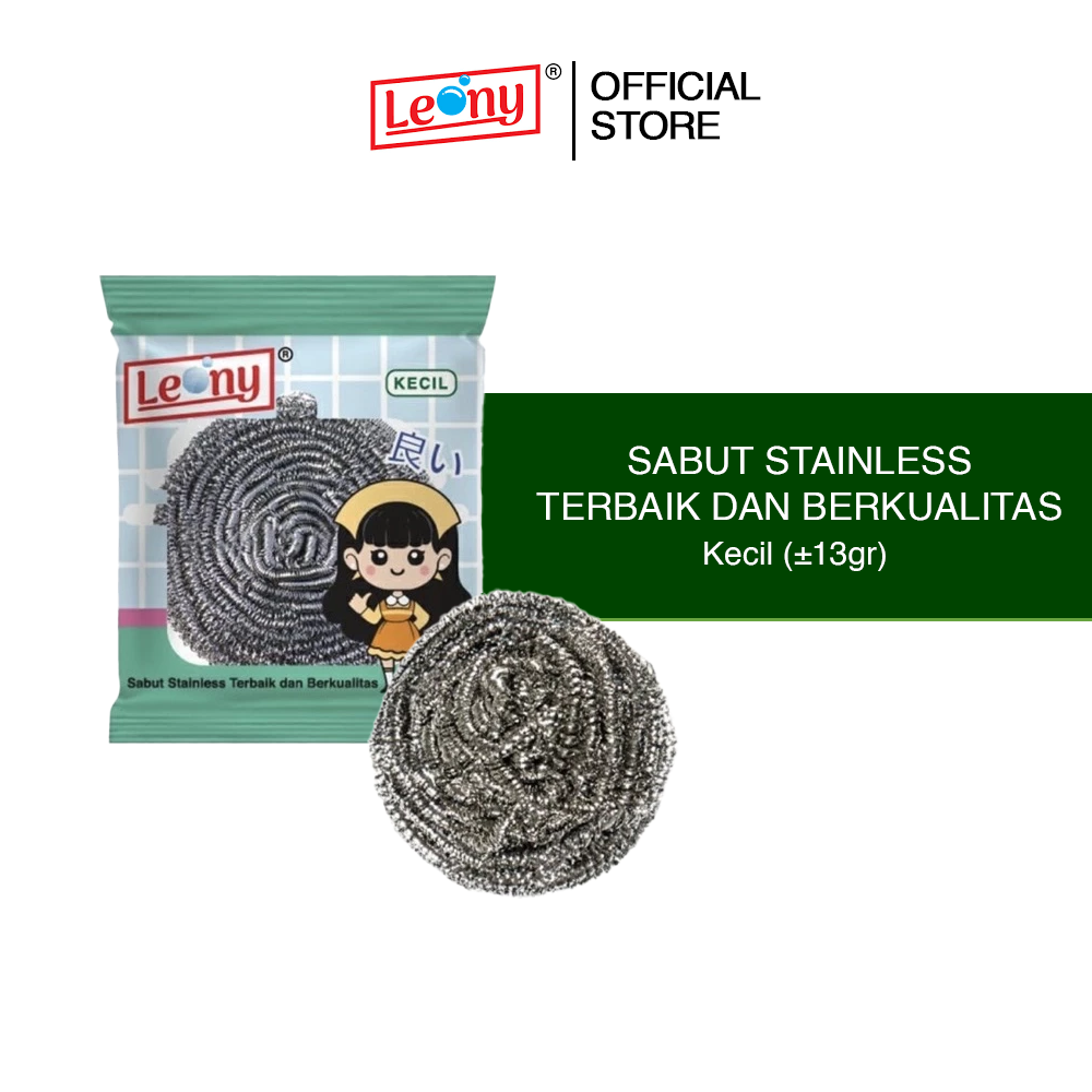 Sabut Stainless Leony Kecil Anti Karat kawat gosok panci Tahan Lama