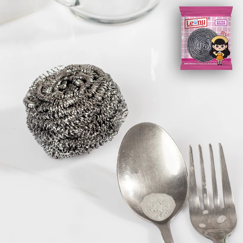 Sabut Stainless Leony Extra Besar Anti Karat kawat gosok panci Tahan Lama