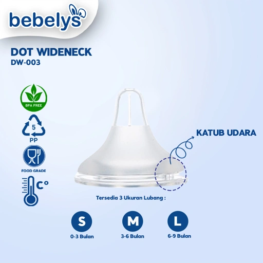Dot Bayi Wideneck Bebelys DW-003 BPA Free Ukuran S M L 0-9 Bulan Anti Kolik