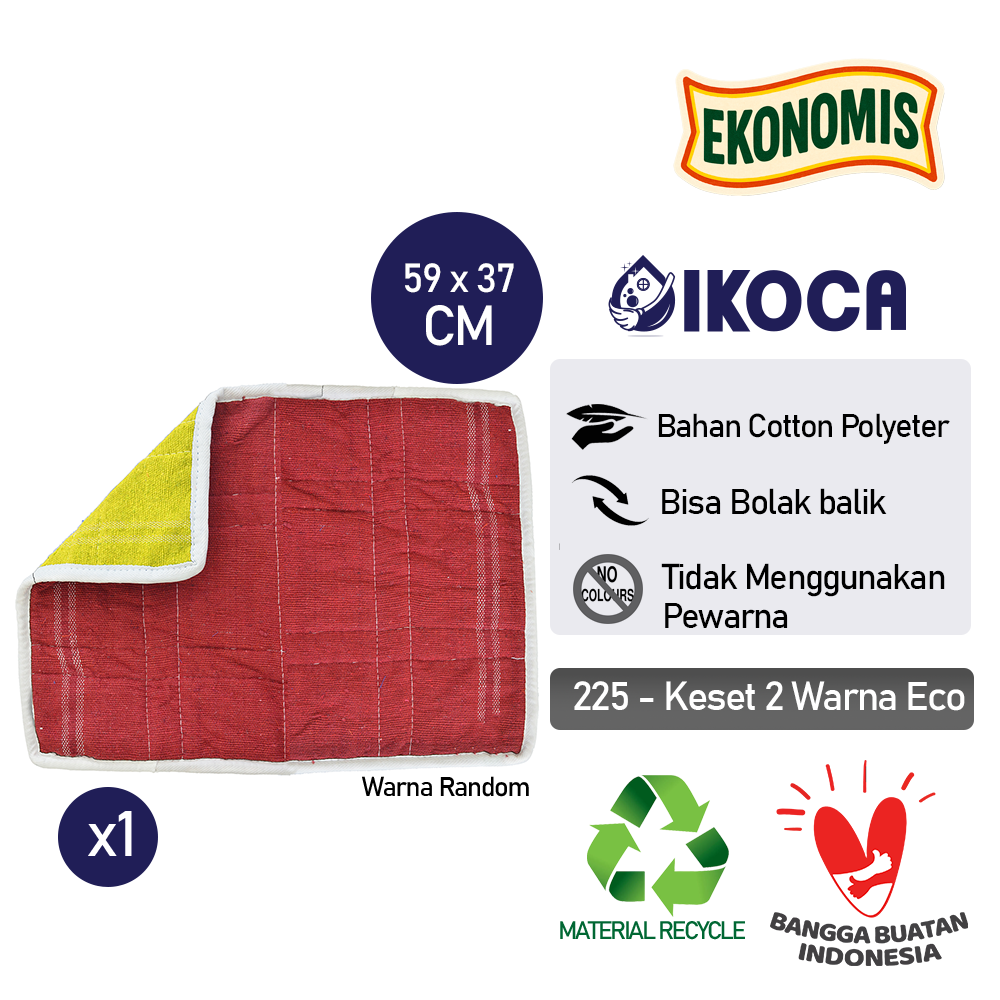 Keset Lantai Kamar Mandi Lap Kaki 2 Warna Bolak Balik IKOCA IKO-225