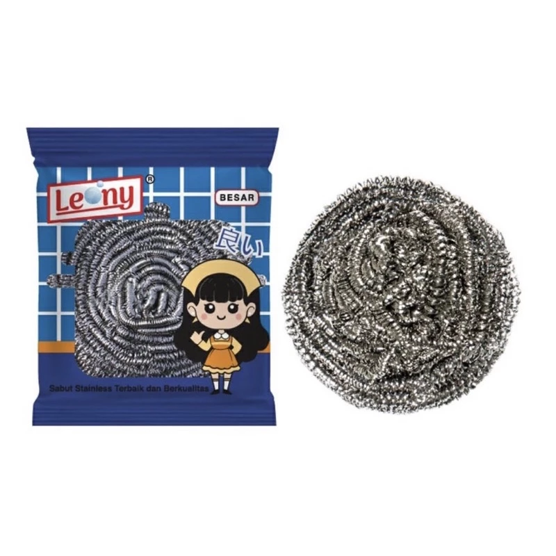 Sabut Stainless Leony Besar Anti Karat kawat gosok panci Tahan Lama