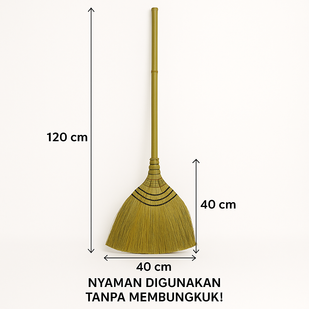 IKOCA Sapu Rumput Premium Adela Sapu Lantai Sapu Grass Broom Gagang Bambu Kuat IKO-226