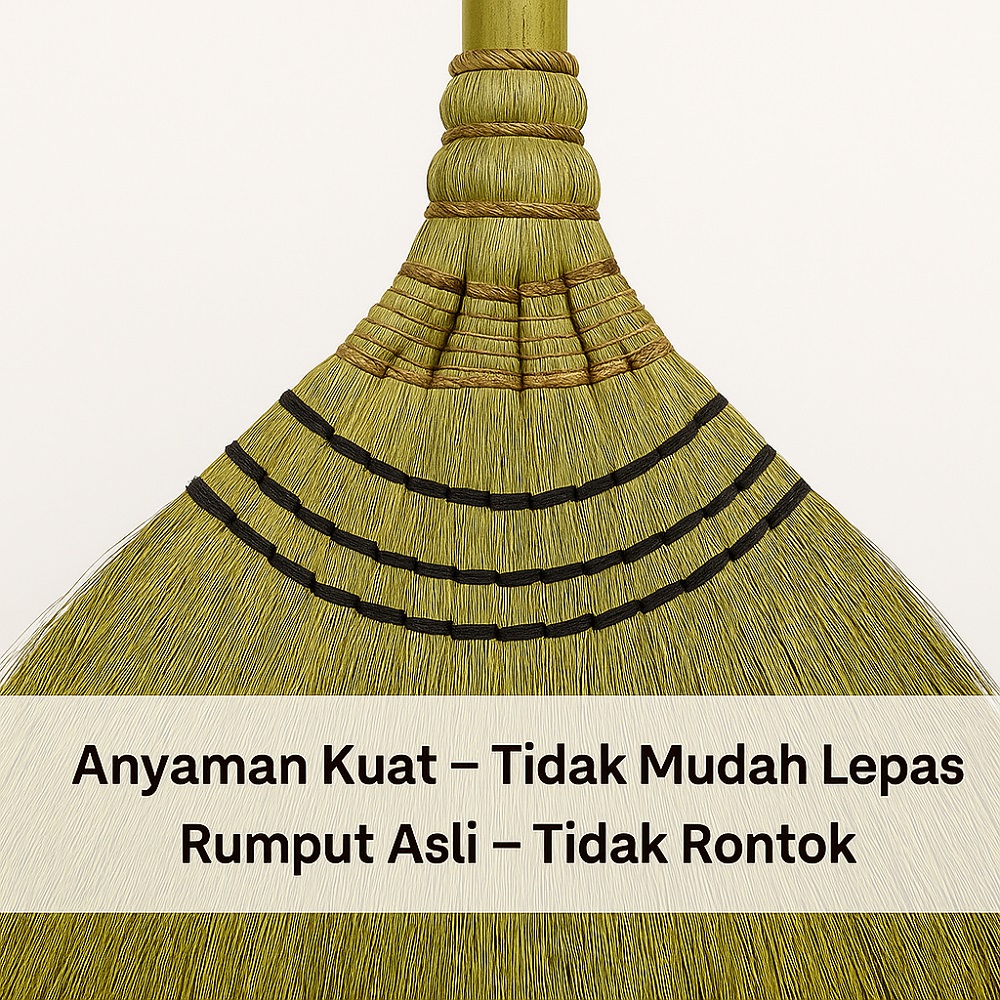 IKOCA Sapu Rumput Premium Adela Sapu Lantai Sapu Grass Broom Gagang Bambu Kuat IKO-226