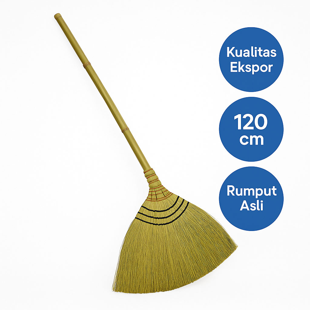 IKOCA Sapu Rumput Premium Adela Sapu Lantai Sapu Grass Broom Gagang Bambu Kuat IKO-226