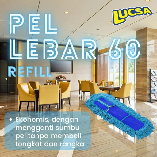 Pel Lebar 60cm Refill Pel Sapu Lantai Lobby Dust Mop Lucsa LM-1609