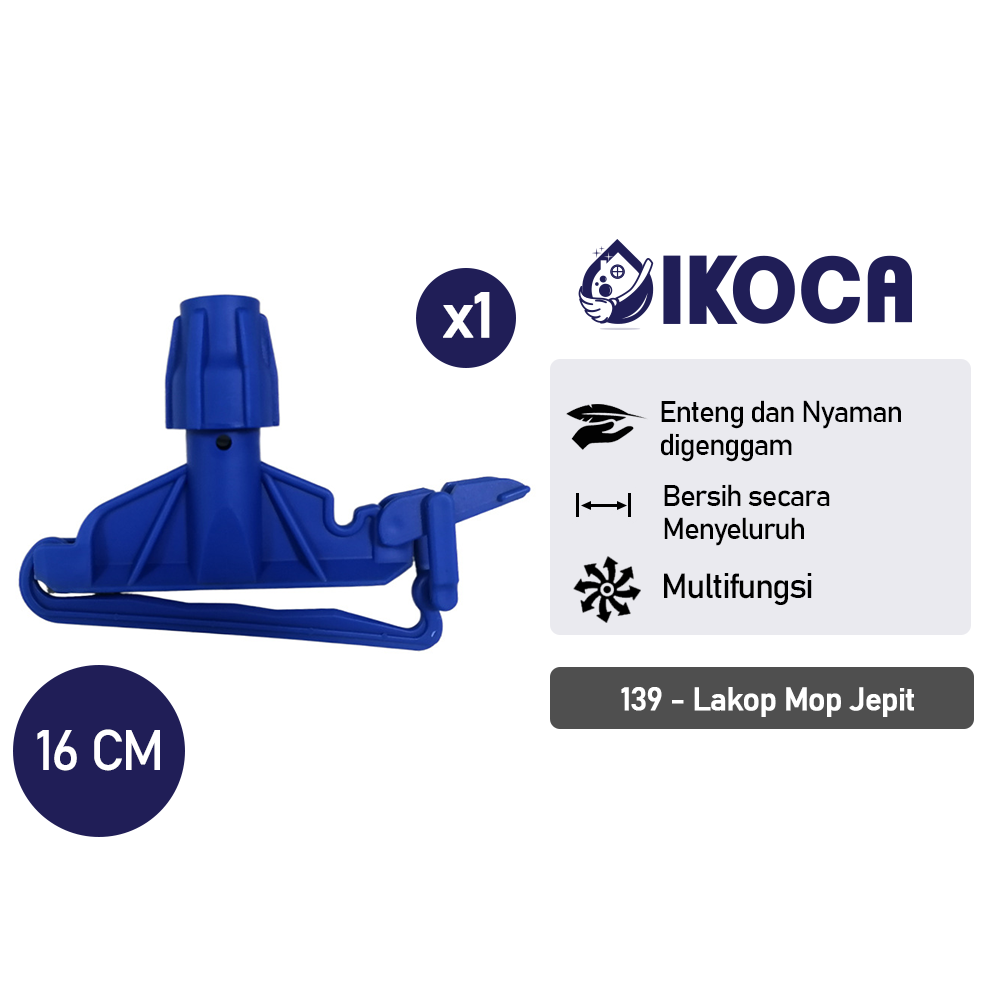 Lakop plastik pel jepit Mop Holder Mop Clip Penjepit IKOCA IKO-139