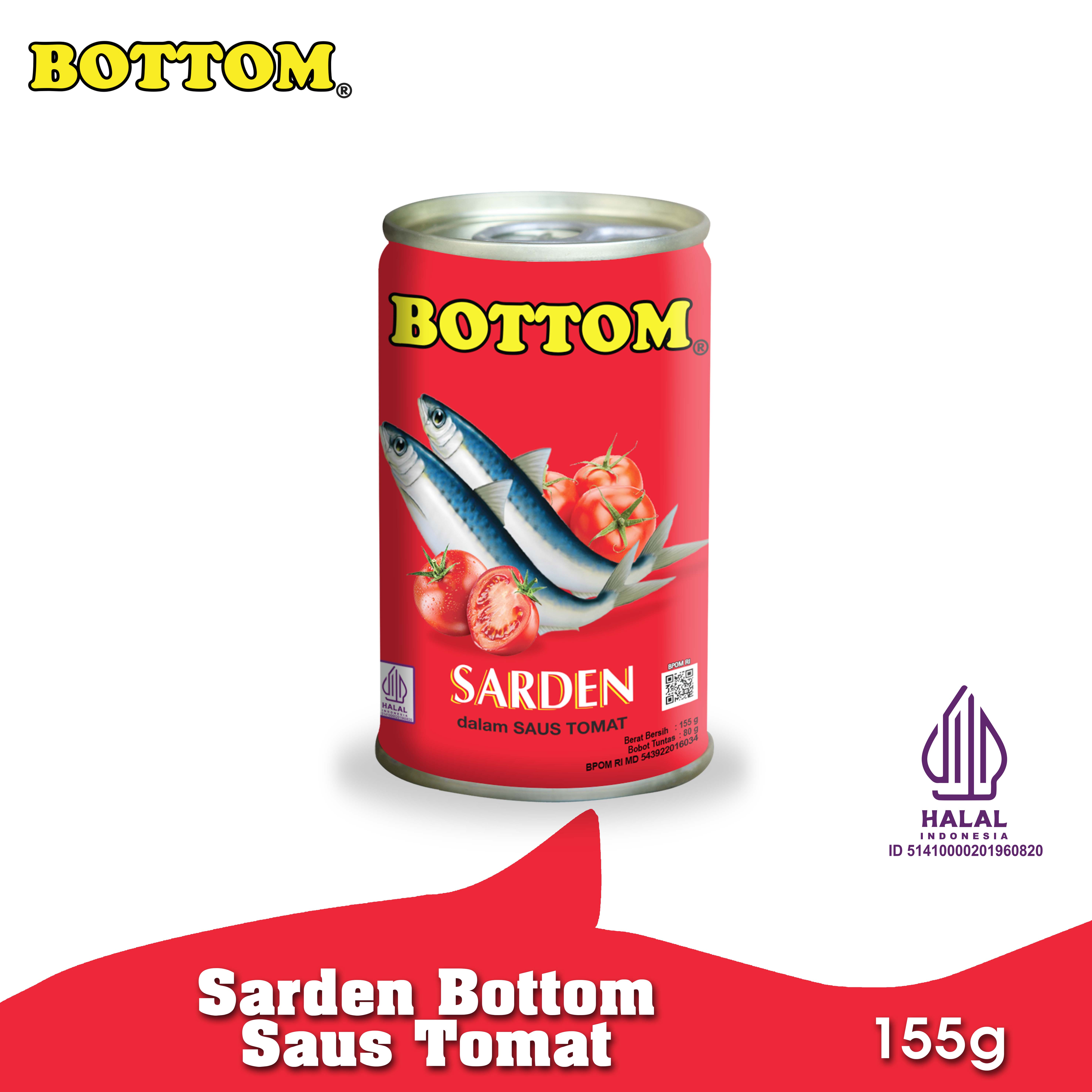 Bottom Sarden mini saus tomat Makanan Kaleng 155 g