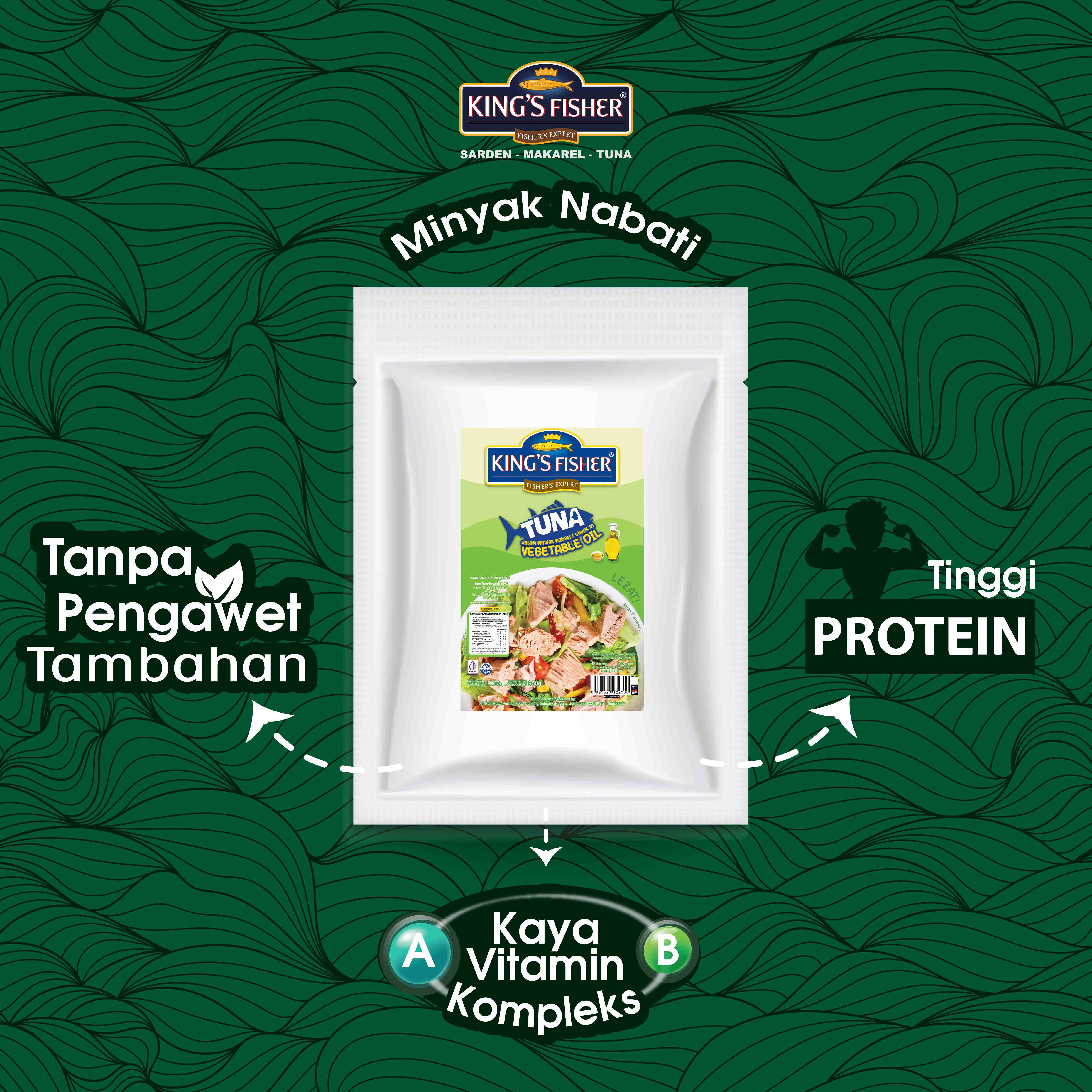 King's Fisher Tuna Minyak Nabati in Oil Pouch Tuna Ikan Kaleng 1000 gr