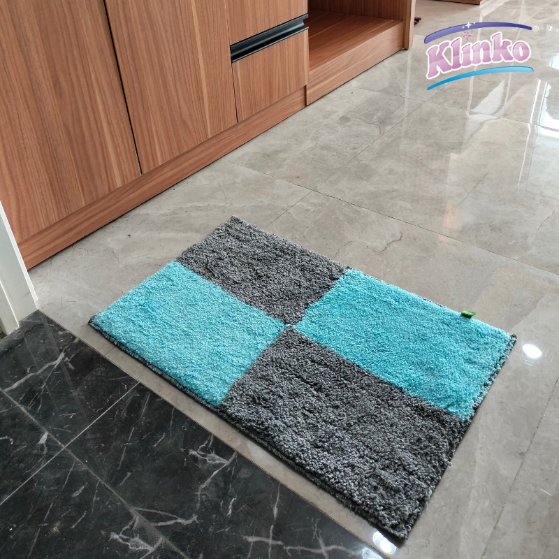 Keset Kaki Motif Kotak Banyak Warna Keset Pintu Keset rumah Klinko