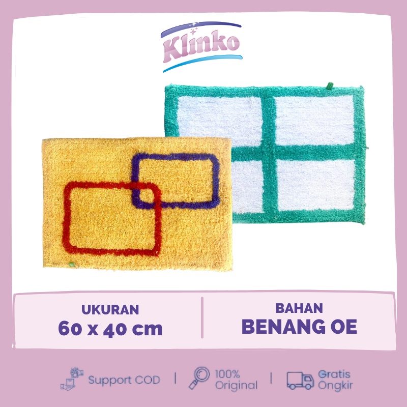 Keset Kaki Motif Kotak Banyak Warna Keset Pintu Keset rumah Klinko
