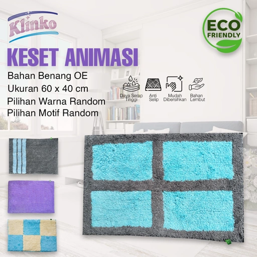 Keset Kaki Motif Kotak Banyak Warna Keset Pintu Keset rumah Klinko