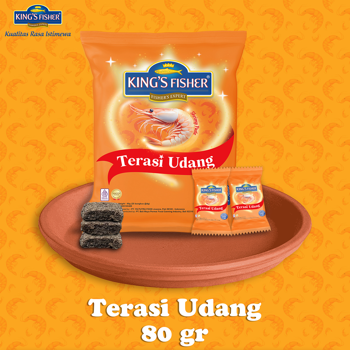 King's Fisher Terasi Udang 20 x 4 g Trasi Udang Rebon Asli Wangi Enak