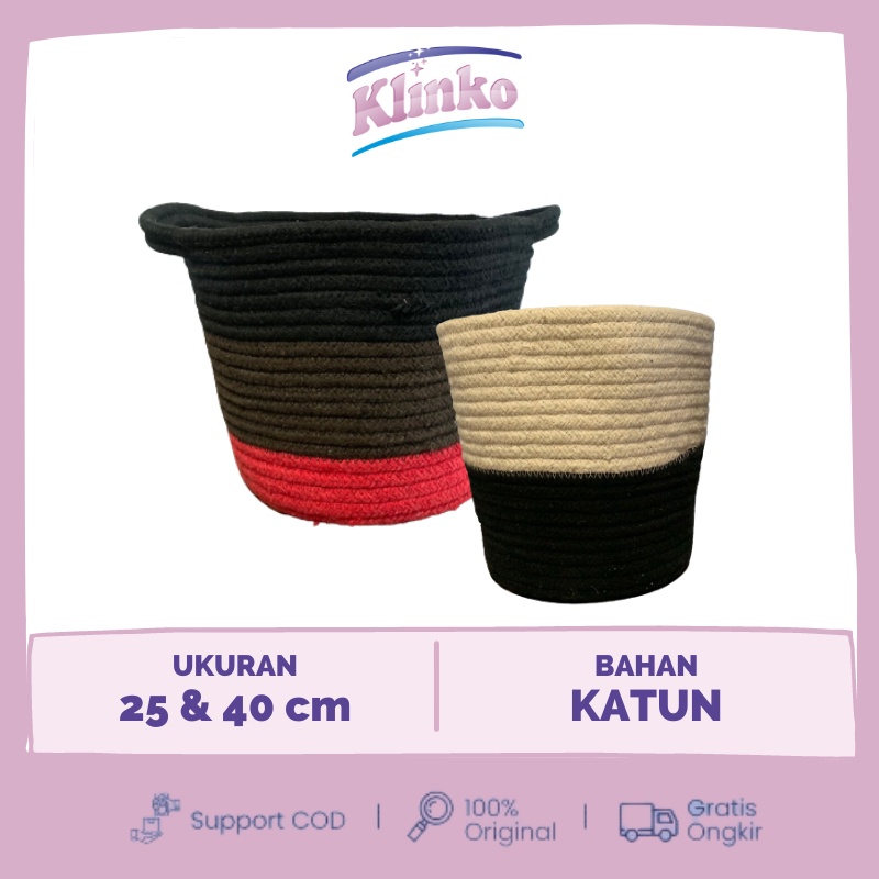 LAUNDRY BAG 35x40 Laundry Bag Color Tas Keranjang Baju Tempat Pakaian Kotor Bahan Benang TC Klinko