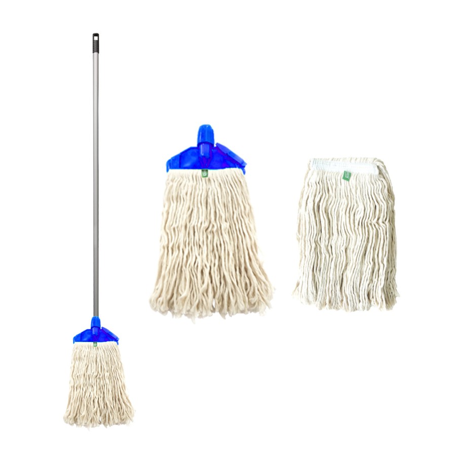 SET RAW WHITE Alat Pel Lantai Putih Jepit Mop Triliant OE White Katun Klinko