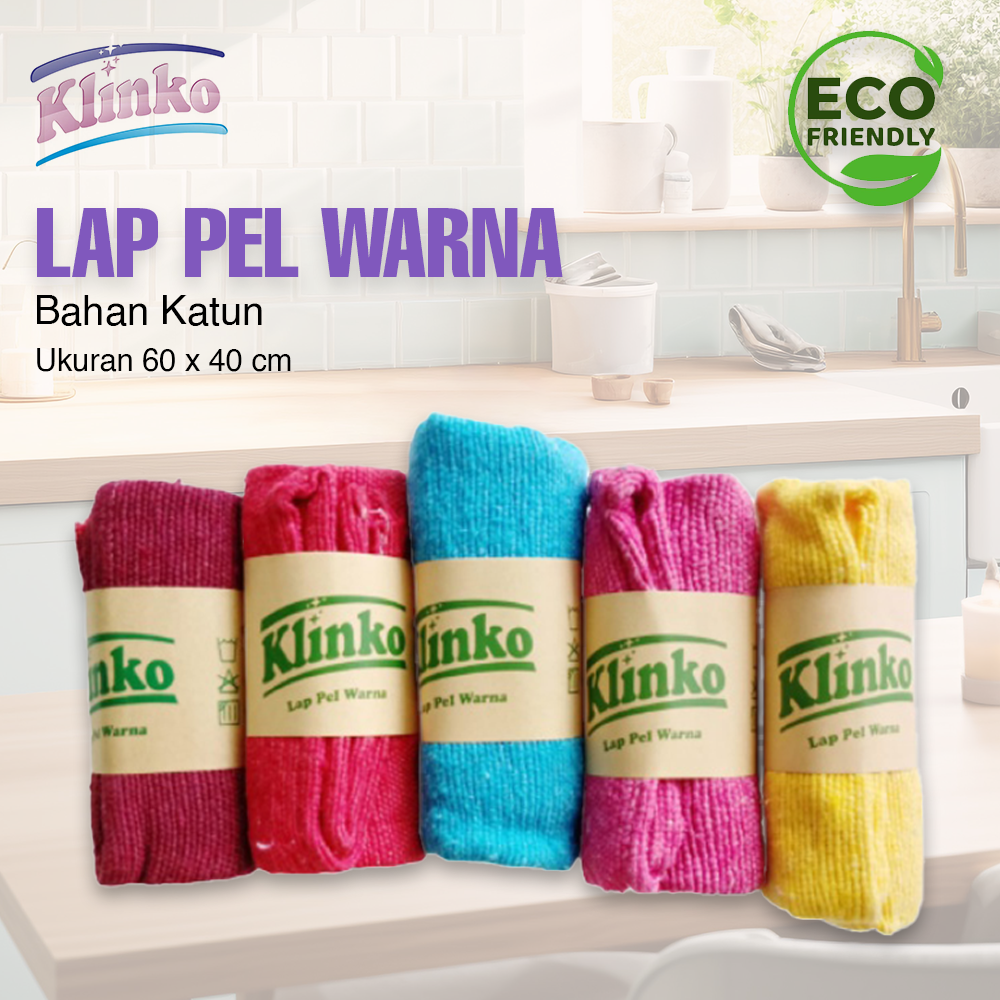 GULUNG Kain Lap Pel Lantai Besar Dapur Lap Katun Serap Tinggi Warna Klinko