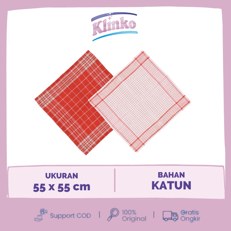 Serbet Makan Nussa Kain Lap Dapur Piring Motif Kotak Halus Tebal Klinko