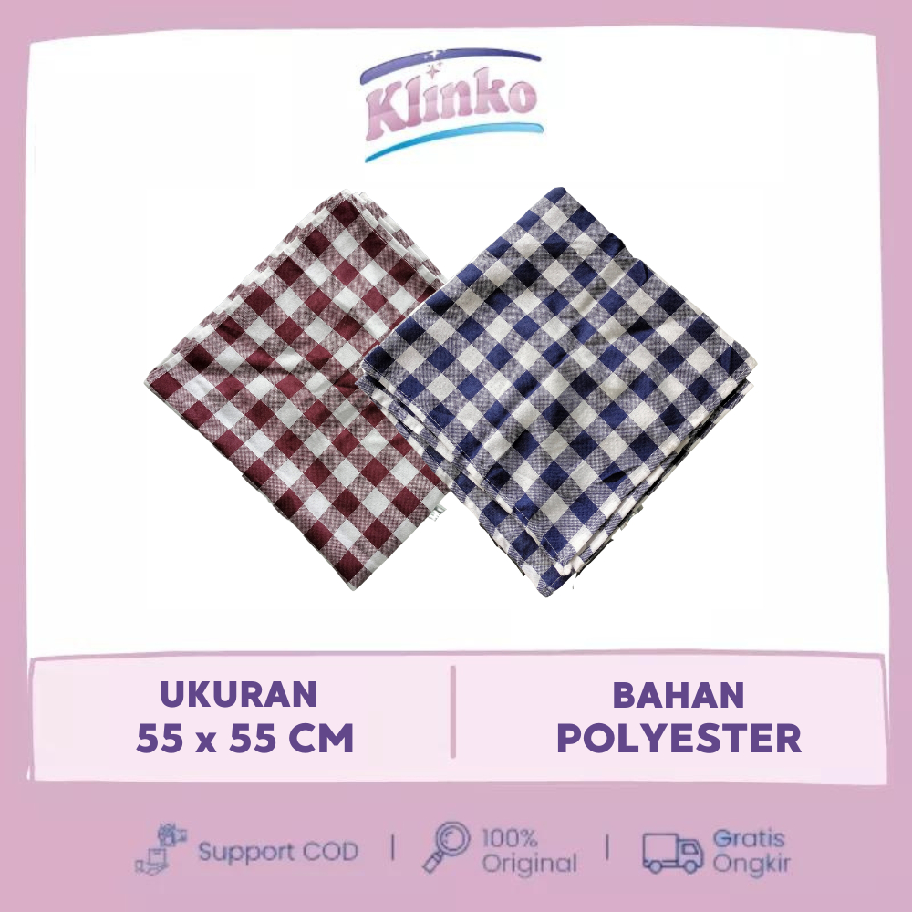 Serbet Makan Maxxi Kain Lap Dapur Piring Motif Kotak Halus Tebal Klinko