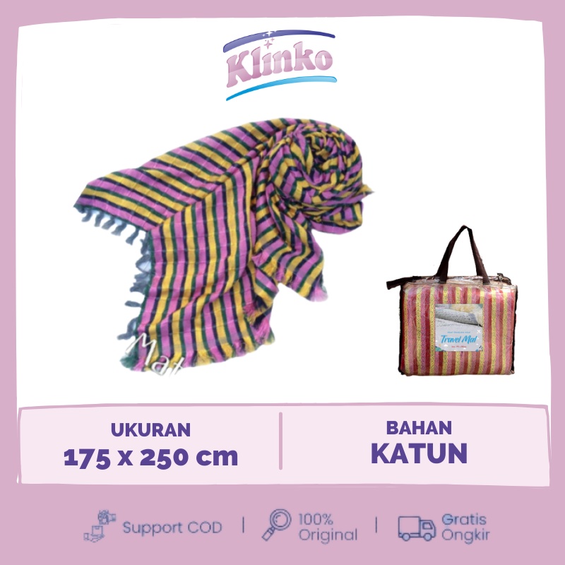 Travel Matt Kain Tikar Lipat Piknik Karpet Tenun Tamasya 175 x 250 cm Klinko