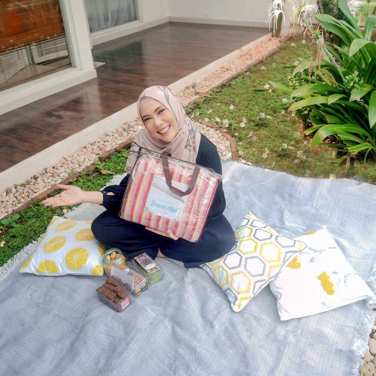 Travel Matt Kain Tikar Lipat Piknik Karpet Tenun Tamasya 175 x 250 cm Klinko