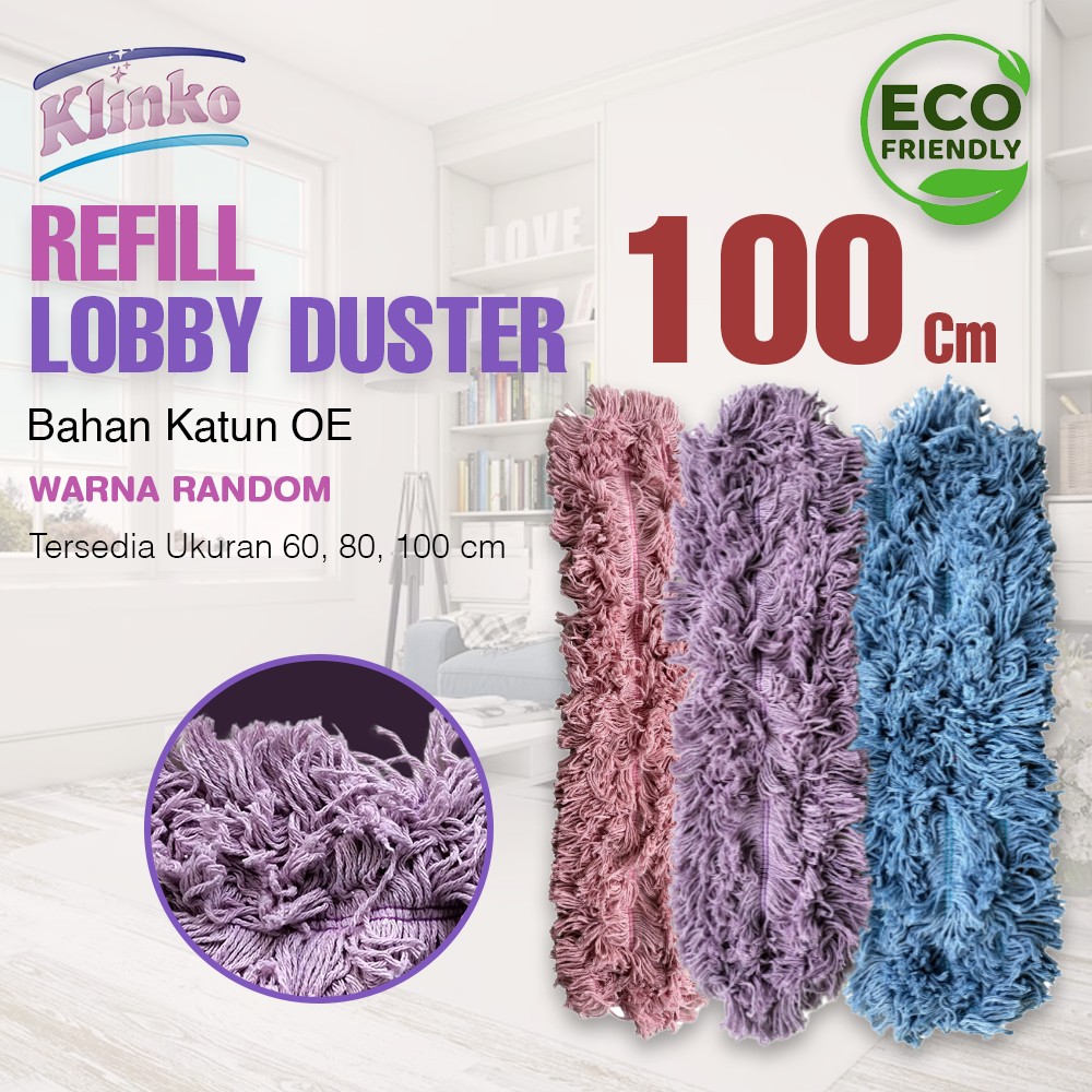 Refill Mop Lobby Duster OE Color Pel Lantai Kantor 100cm klinko