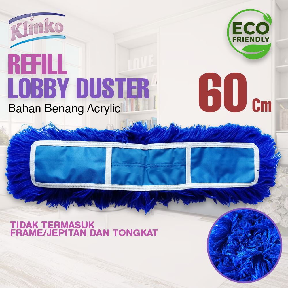 Refill Mop Lobby Duster Acrylic Pel Lantai Kantor 60cm klinko