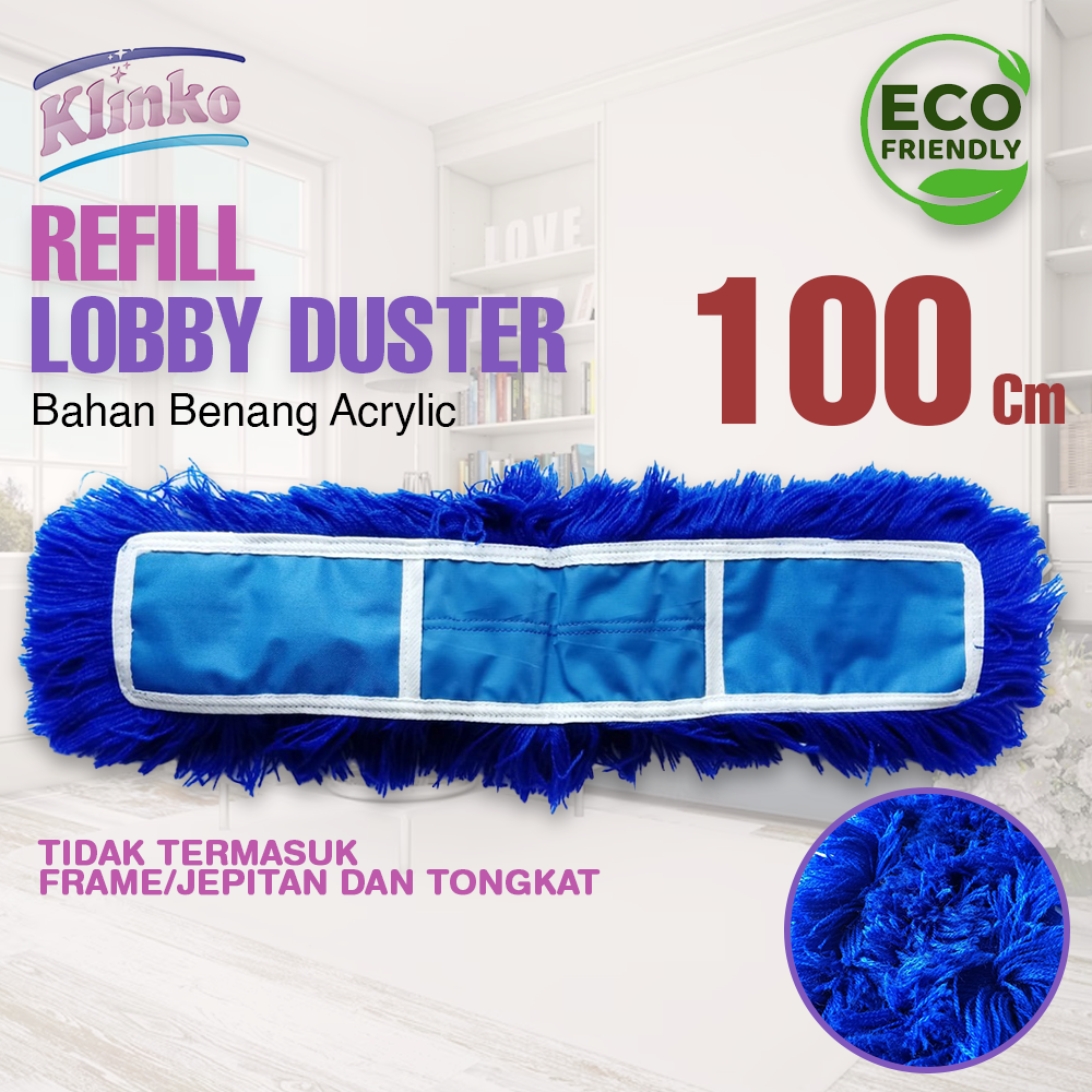 Refill Mop Lobby Duster Acrylic Pel Lantai Kantor 100cm klinko