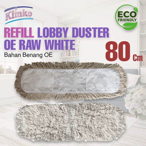 Refill Pel Mop Lobby Duster OE Raw White Pel Sumbu Lantai Kantor Lobi 80 cm klinko