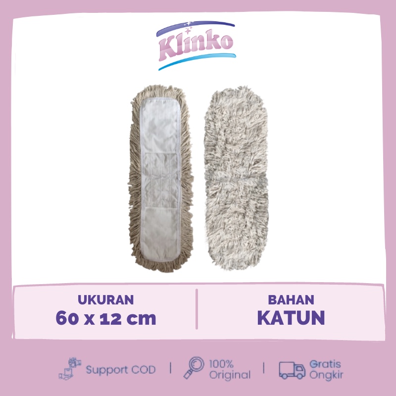 Refill Pel Mop Lobby Duster OE Raw White Pel Sumbu Lantai Kantor Lobi 80 cm klinko