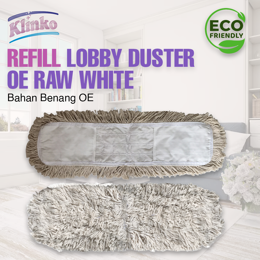 Refill Pel Mop Lobby Duster OE Raw White Pel Sumbu Lantai Kantor Lobi 60 cm klinko