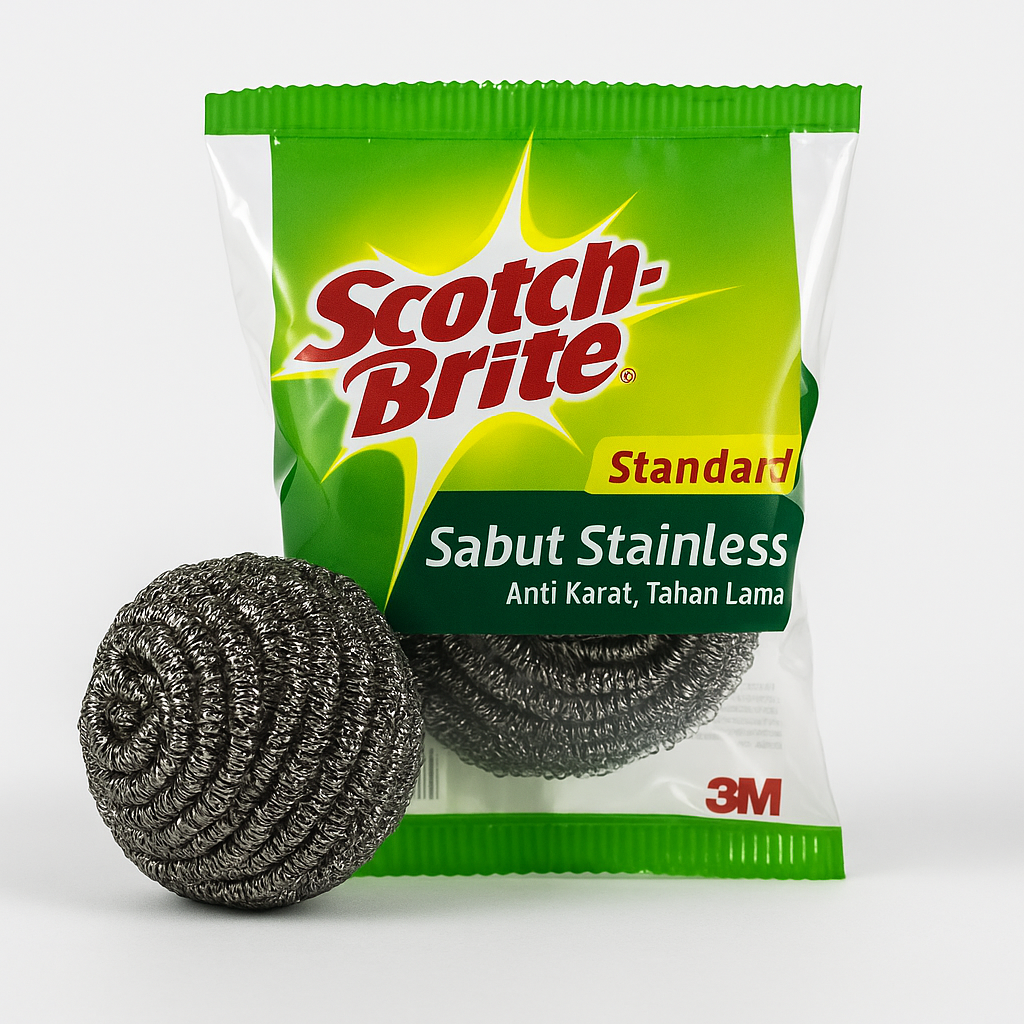 Paket 6 Pcs Scotch Brite Sabut Stainless Kawat Cuci Piring Ekonomis ID T57N