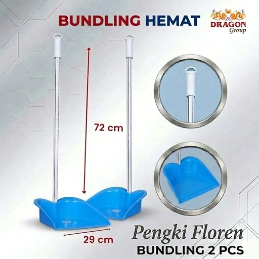 Paket 2 pcs DRAGON Pengki Floren Serokan Sampah 72 Cm Gagang Panjang Dustpan Serbaguna PP832