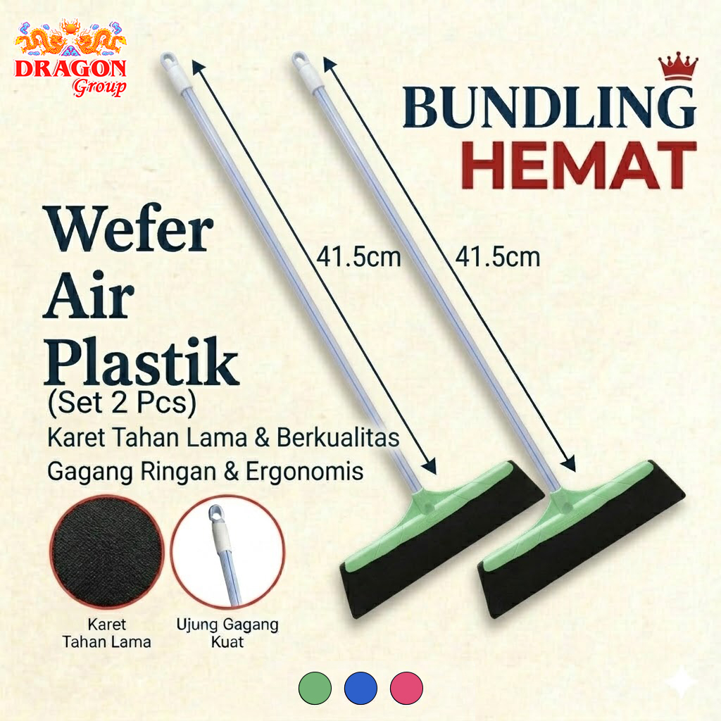 Paket 2 pcs DRAGON Wefer Air Plastik 110 Cm Serokan Pembersih Air Floor Cleaner Serbaguna WA077