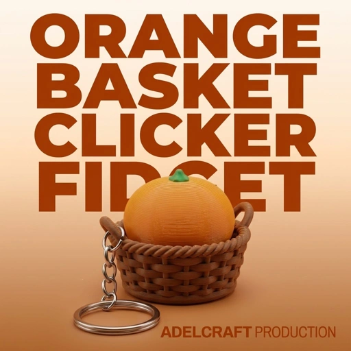 Ktmstore - Orange Basket Clicker Fidget Keranjang Jeruk Oren Gantungan Kunci Mechanical Keyboard 3D ASMR PETG