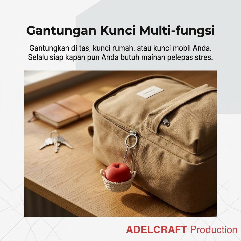 Ktmstore - Apple Basket Clicker Fidget Gantungan Kunci Mechanical Keyboard 3D ASMR PETG Keranjang Apel