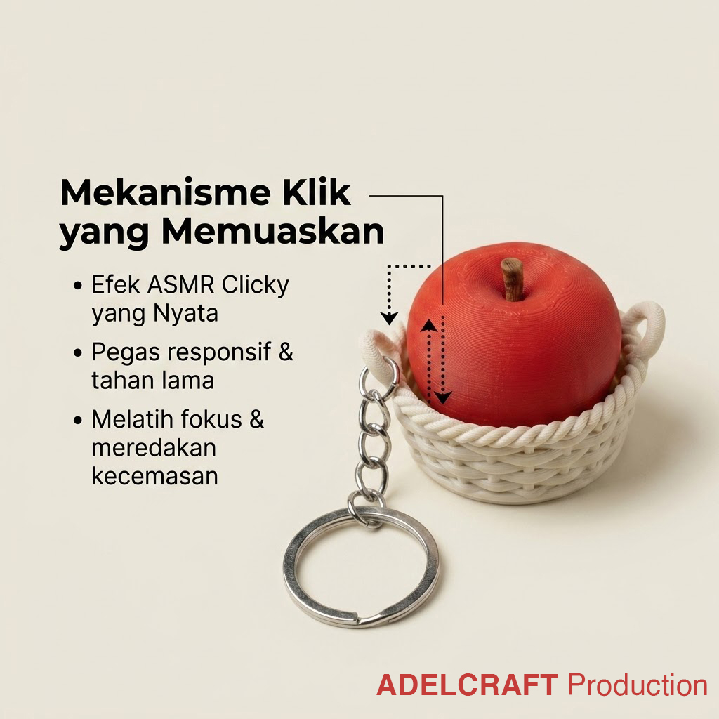 Ktmstore - Apple Basket Clicker Fidget Gantungan Kunci Mechanical Keyboard 3D ASMR PETG Keranjang Apel