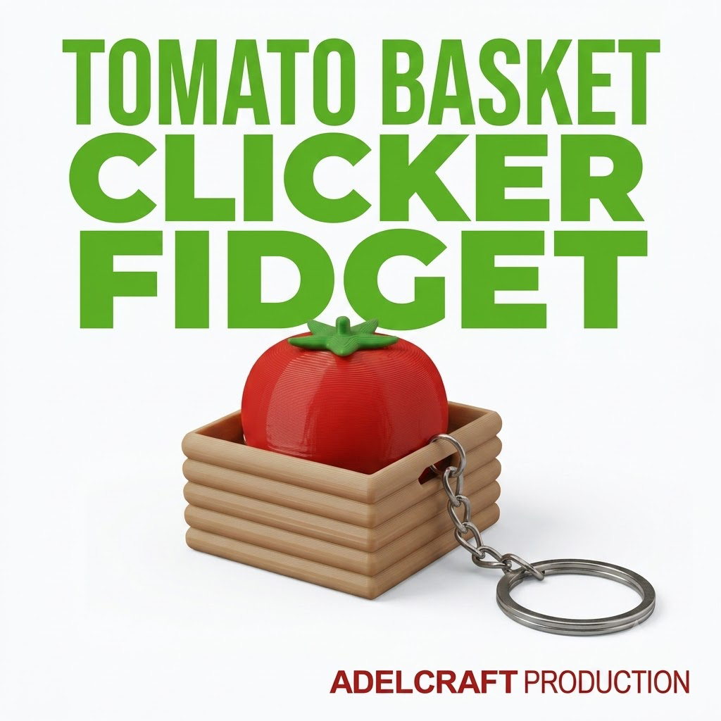 Ktmstore - Tomato Basket Clicker Fidget Keranjang Tomat Gantungan Kunci Mechanical Keyboard 3D ASMR PETG