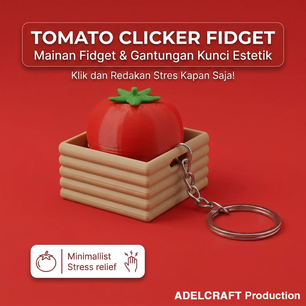 Ktmstore - Tomato Basket Clicker Fidget Keranjang Tomat Gantungan Kunci Mechanical Keyboard 3D ASMR PETG