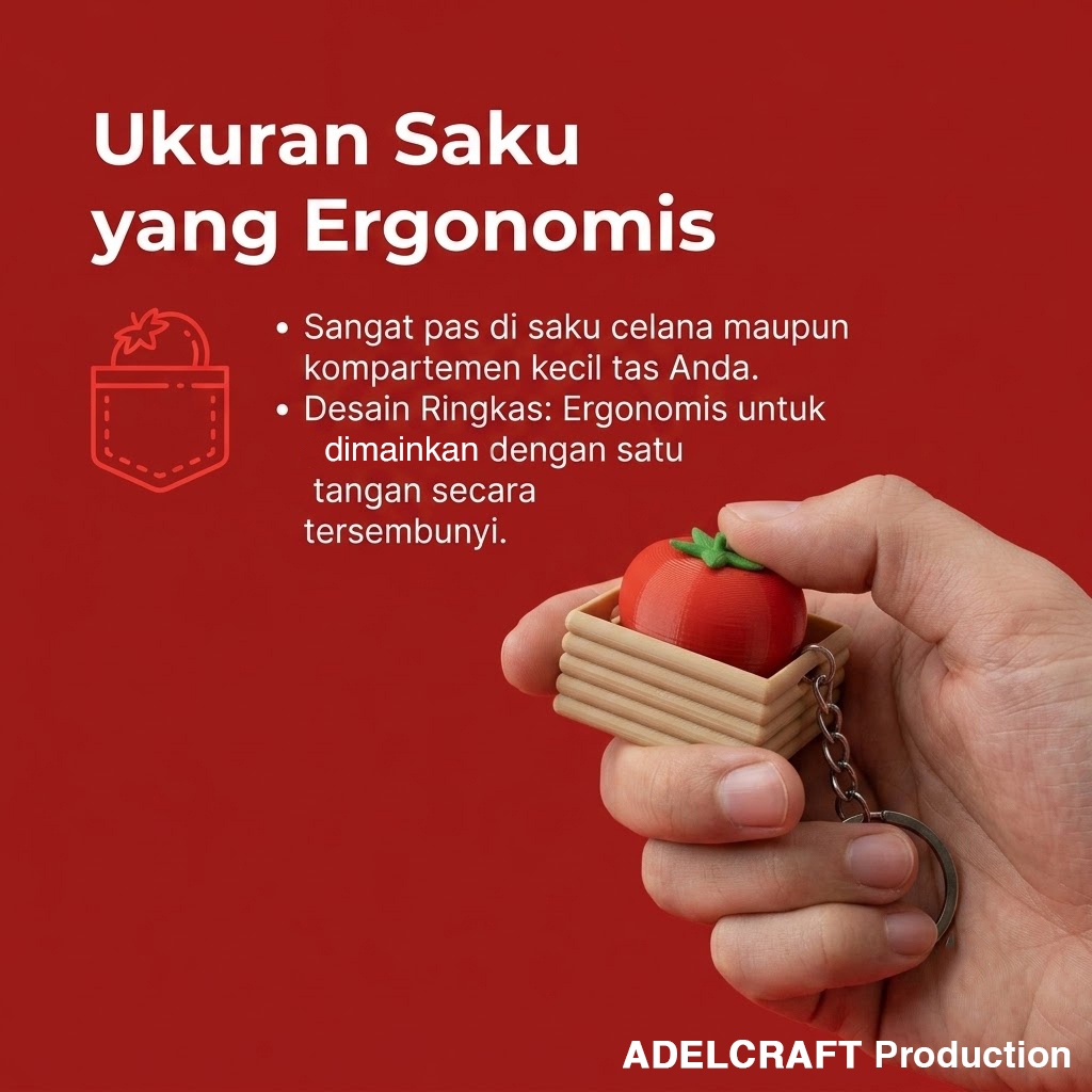 Ktmstore - Tomato Basket Clicker Fidget Keranjang Tomat Gantungan Kunci Mechanical Keyboard 3D ASMR PETG