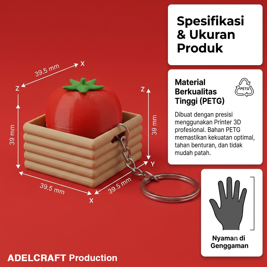 Ktmstore - Tomato Basket Clicker Fidget Keranjang Tomat Gantungan Kunci Mechanical Keyboard 3D ASMR PETG