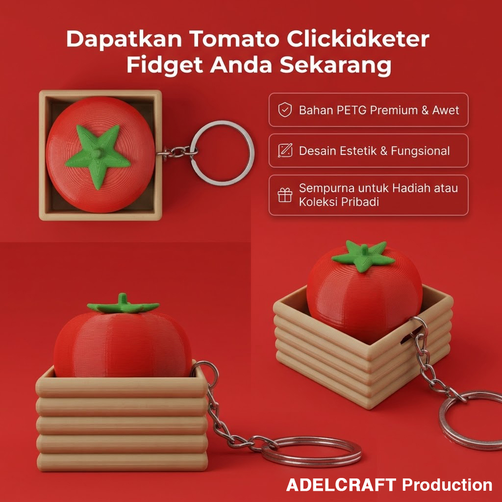 Ktmstore - Tomato Basket Clicker Fidget Keranjang Tomat Gantungan Kunci Mechanical Keyboard 3D ASMR PETG
