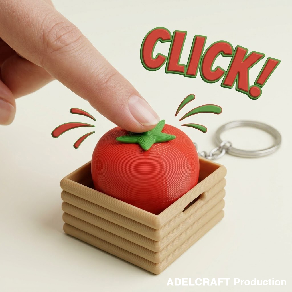 Ktmstore - Tomato Basket Clicker Fidget Keranjang Tomat Gantungan Kunci Mechanical Keyboard 3D ASMR PETG