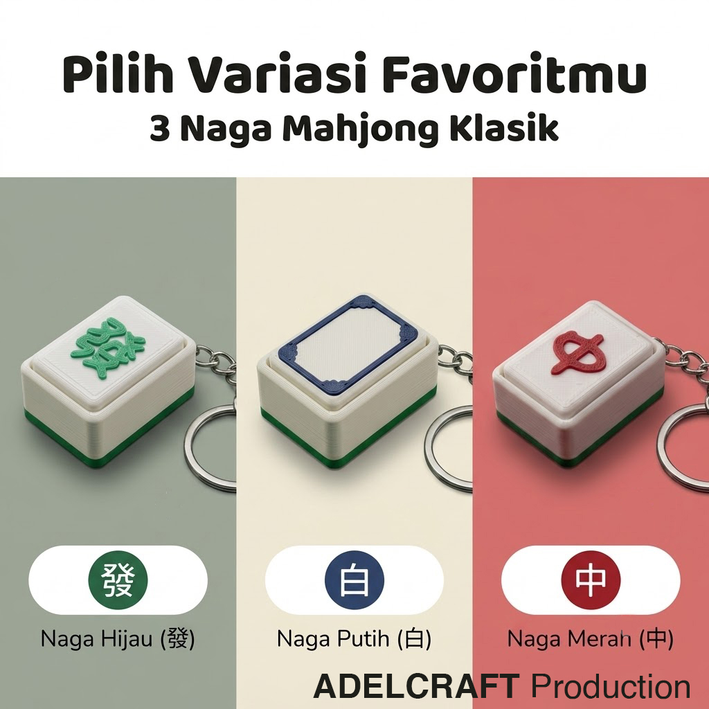 Ktmstore - Mahjong Clicker Fidget Gantungan Kunci mahyong Mechanical Keyboard 3D ASMR PETG