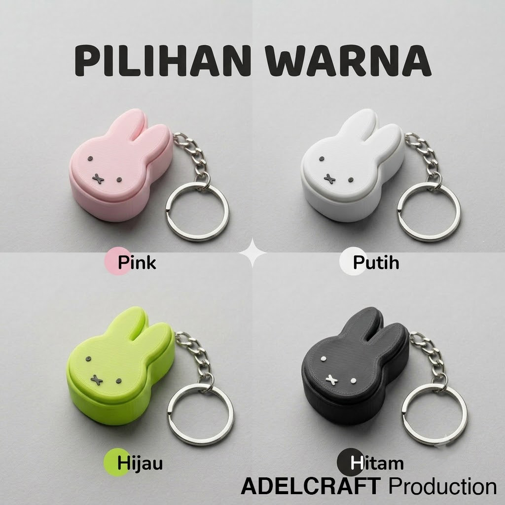 Ktmstore - Miffy Clicker Fidget Gantungan Kunci Kelinci Mechanical Keyboard 3D ASMR PETG
