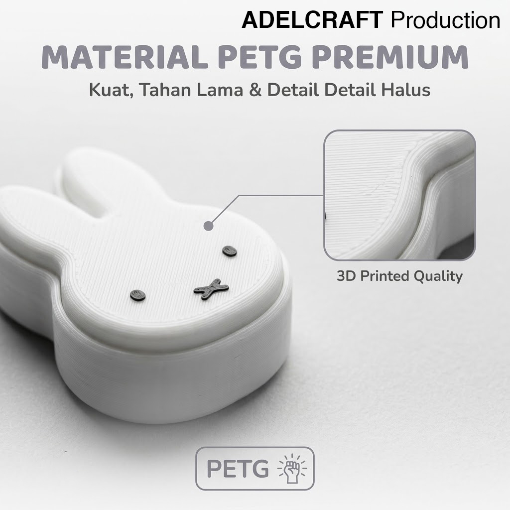 Ktmstore - Miffy Clicker Fidget Gantungan Kunci Kelinci Mechanical Keyboard 3D ASMR PETG