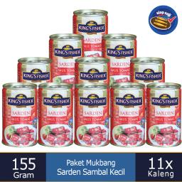 Paket Mukbang 11 pcs Kings Fisher Sarden mini saus tomat Makanan Kaleng 155 g kings fisher