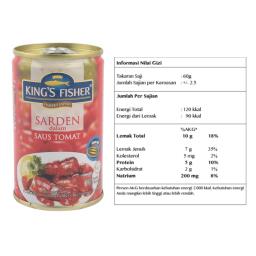 Kings Fisher Paket 2 pcs Sarden saus tomat 425g Makanan Kaleng kings fisher