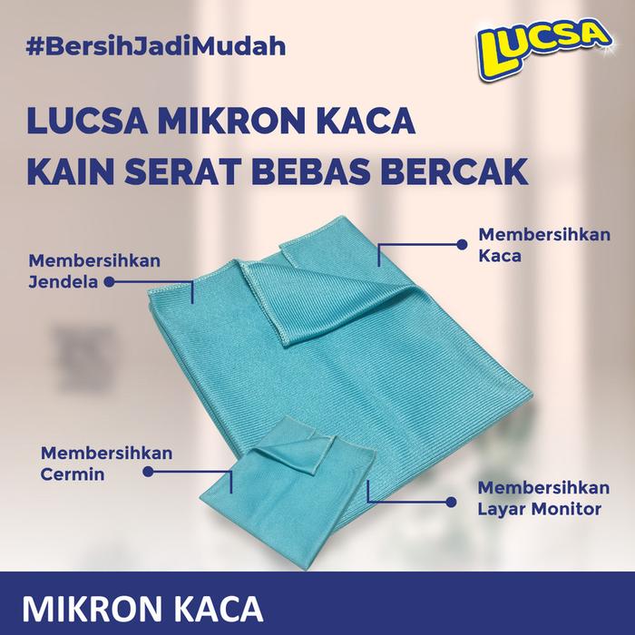 Kain Lap Microfiber Lap Kaca 30x40cm Glass Cloth Lucsa MIkron LW-260C