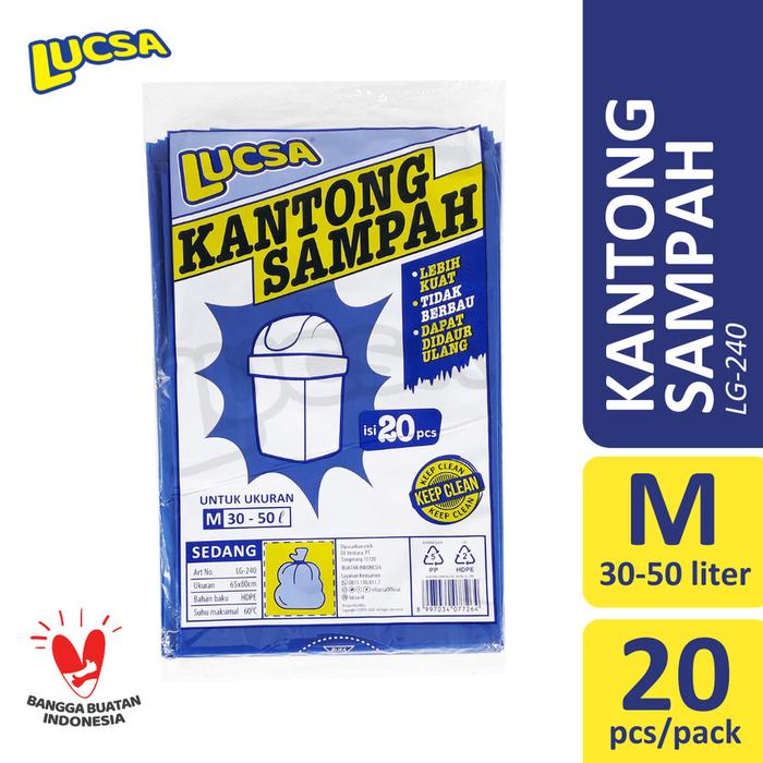 Kantong Sampah M 30-50L Plastik Sampah Bin Liner Garbage Bag Lucsa 240