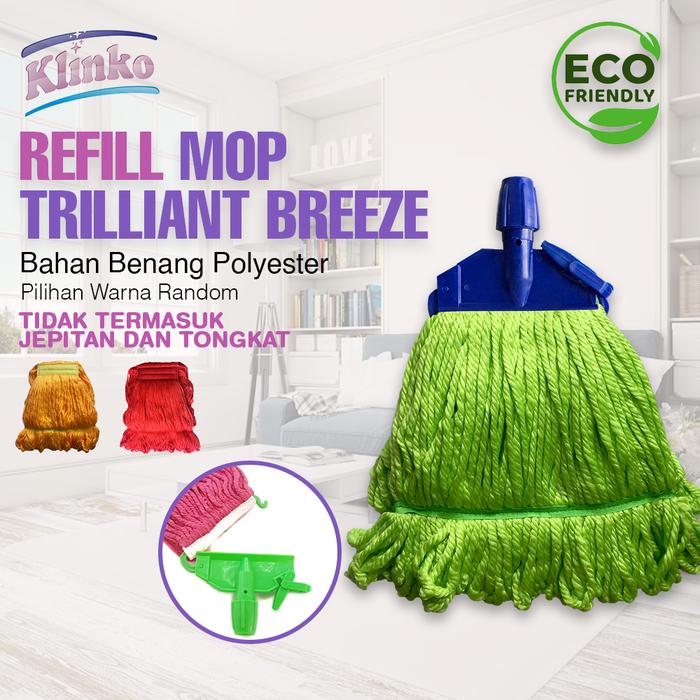 REFILL Alat Pel Lantai Mop Jepit Triliant Breeze pel benang Poliester Klinko